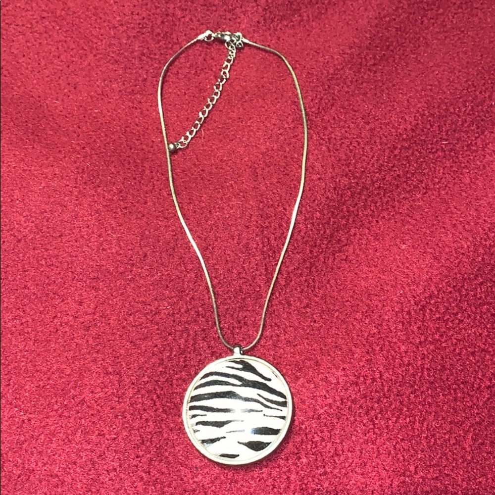 Zebra Pendant Necklace